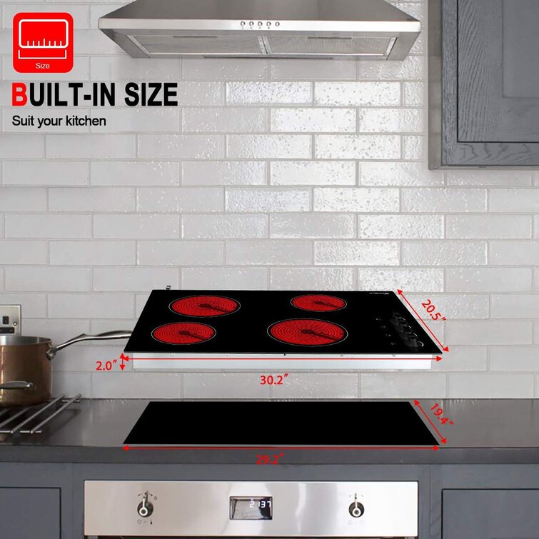 Gasland Chef 12 in. Built-In Radiant Electric Cooktop Ceramic Glass in Black with 2-Elements