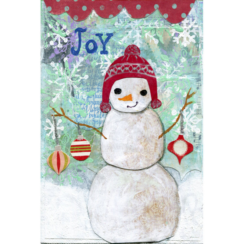 'Joy Snowman' Print on Wrapped Canvas, 45" H x 30" W x 1.5" D
