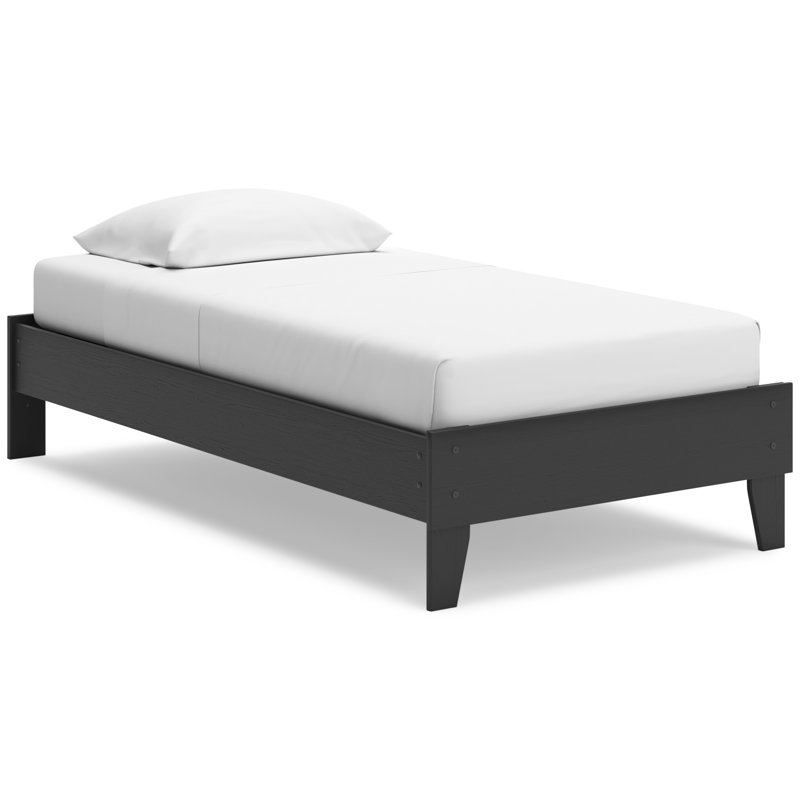 Alli Platform Bed, Modern Wood, Low Profile, Full, Honey Brown