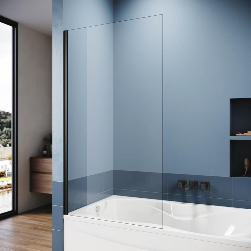 80*140*0.6cm, Silent anti-explosion bathtub  screen, Black