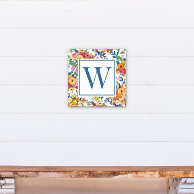 «Wildflower Monogram», art textuel sur toile tendue