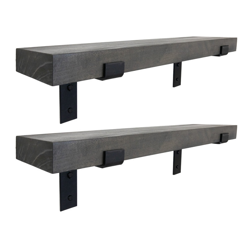 Emerald Lee 2 Piece Poplar Bracket Shelf, 2" H x 54" W x 6" D