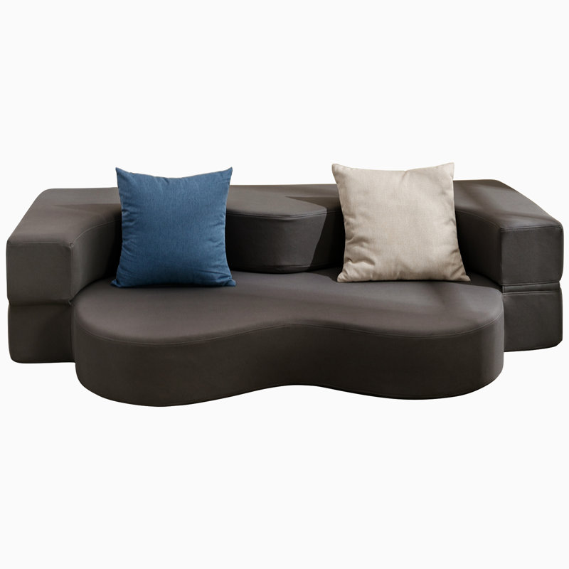Wrought Studio Queen Size Folding Sofa Bed Faux Leather