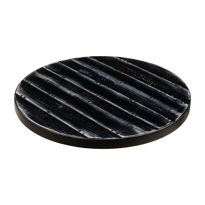 Plateau de table rond Rosy, H 1,5 po x L 24 po x l 24 po, Noir antique