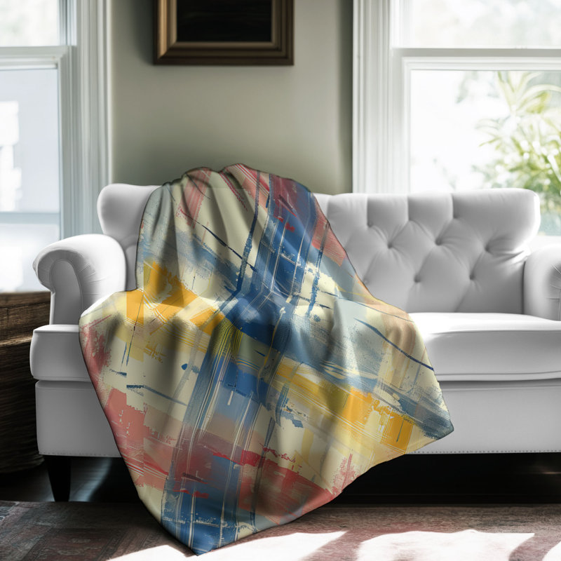 Plaid Pastels - 1 pièce Sherpa Premium, Grand lit
