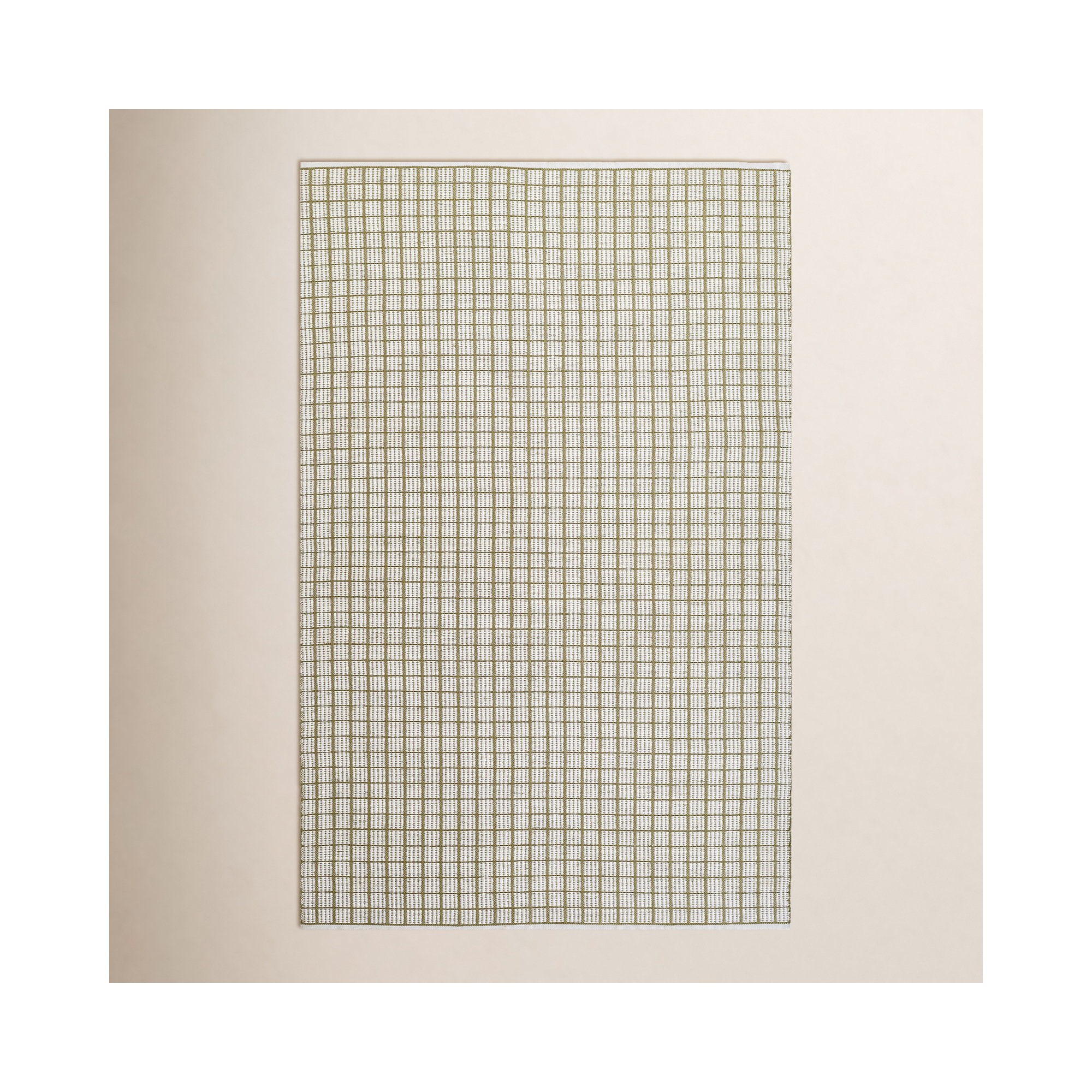 Malmo Handmade Recycled P.E.T White/Green Indoor/Outdoor Rug, Rectangle 9' x 12'