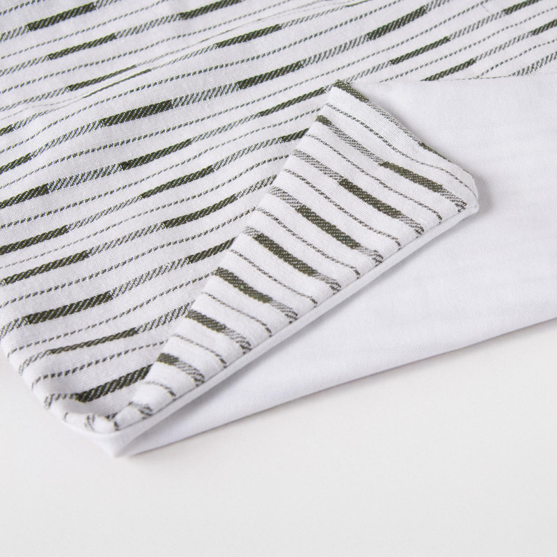 Jeté en coton / polyester, Polyester, Blanc/vert