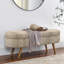 Banc de rangement repose-pieds ovale, pieds en bois d'hévéa, (43,5 po x 16 po x 16 po) brun-493887000