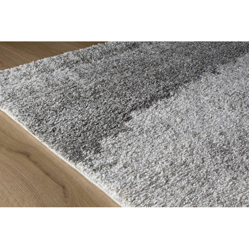 Kara Abstract Cream Gray Indoor Rug, Rectangle 2' x 3'7"