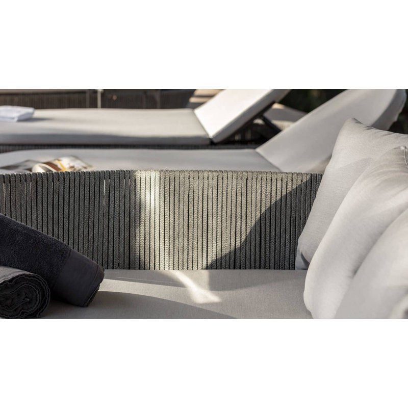 Boston Outdoor 2 - Seat Patio Daybed, Linen Silver Sunbrella®