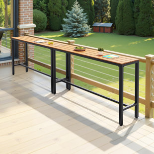 Table de bar rectangulaire en métal pour l'extérieur (ensemble de 2)
