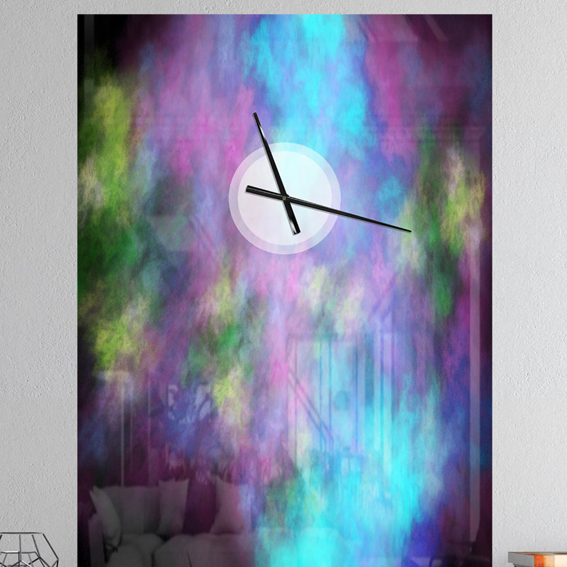 Horloge murale moderne Perfect Blue Mauve Starry Sky, Très grand