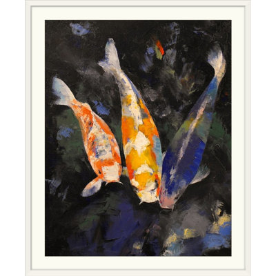 « three koi fish » par michael crise, reproduction d’art