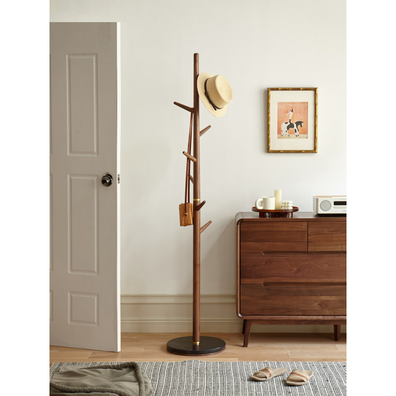 Portemanteau en bois massif pour chambre à coucher, garde-robe, entrée, Brun