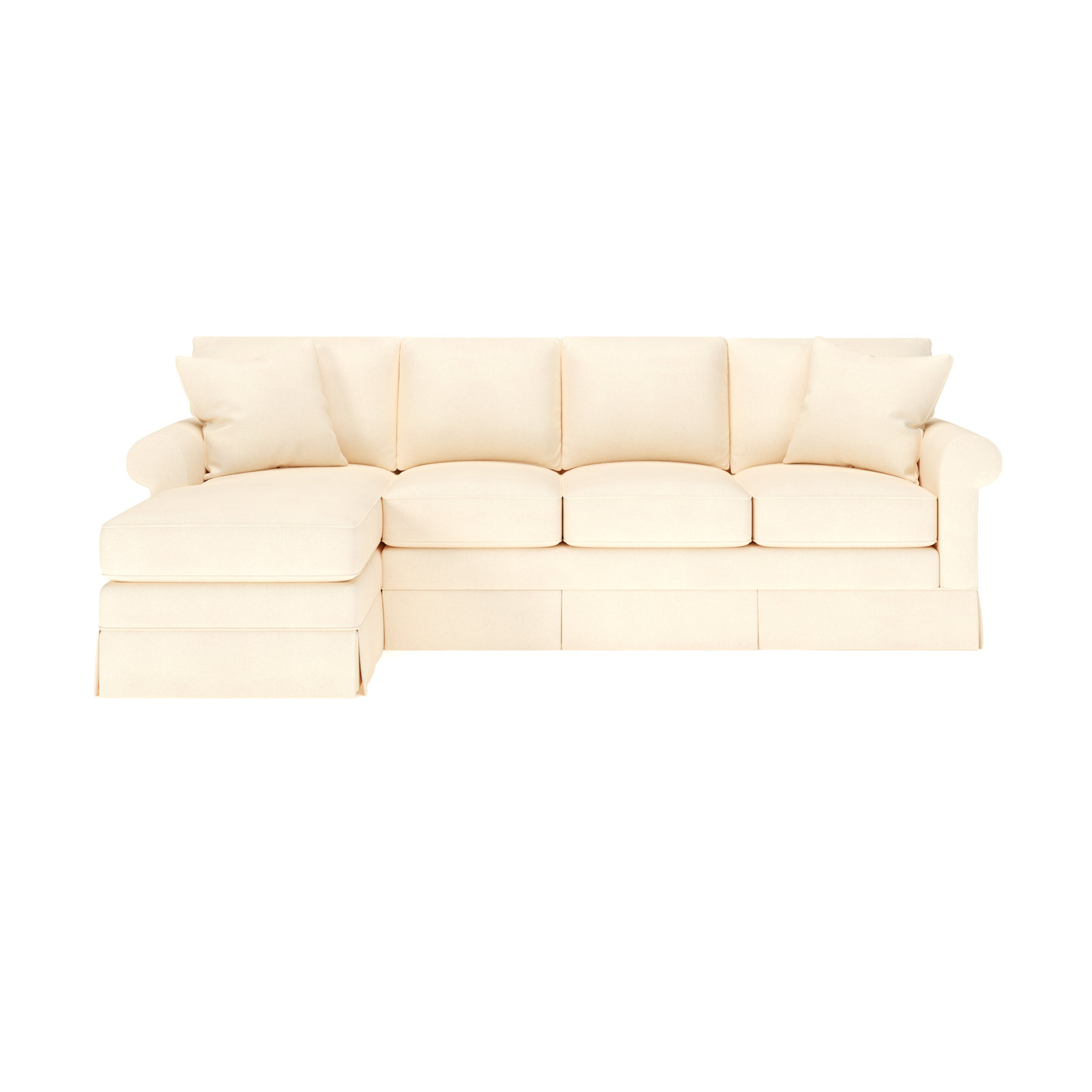 Friedman Sleeper Sectional with Chaise, Bayou Natural Canvas, Left Hand Facing