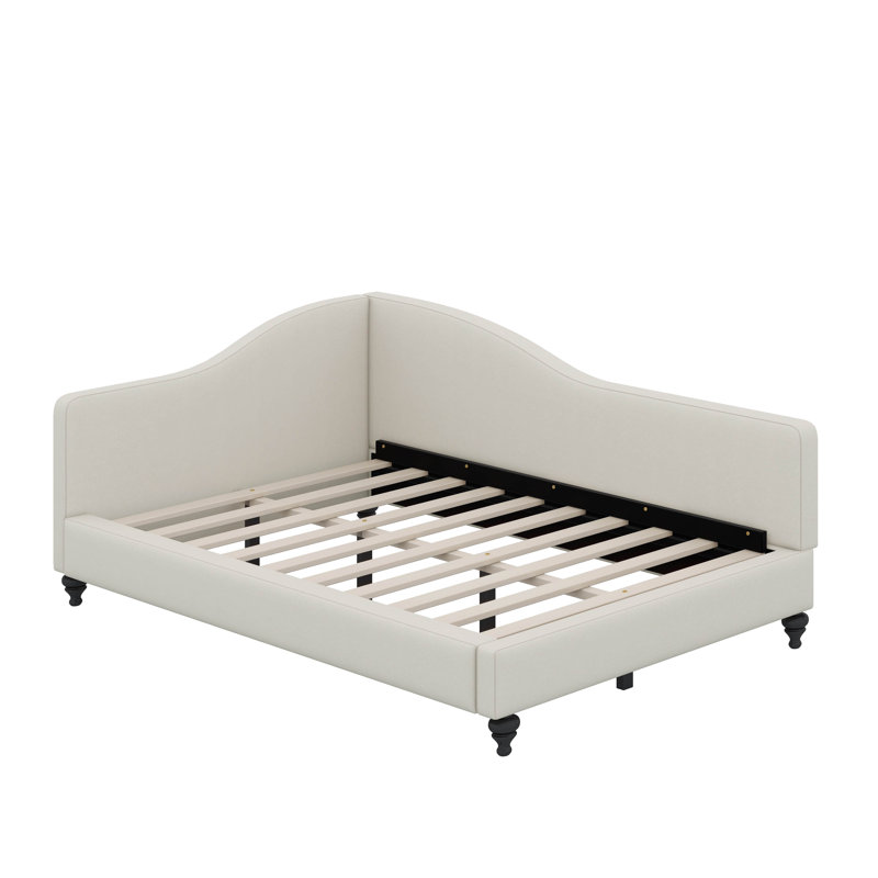 L-Shaped Linen Daybed, Beige, Full