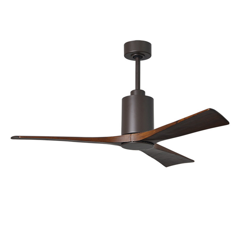 Ventilateur de plafond à 3 pales à DEL avec télécommande Patricia et ensemble d'éclairage inclus Patricia, Bronze texturé