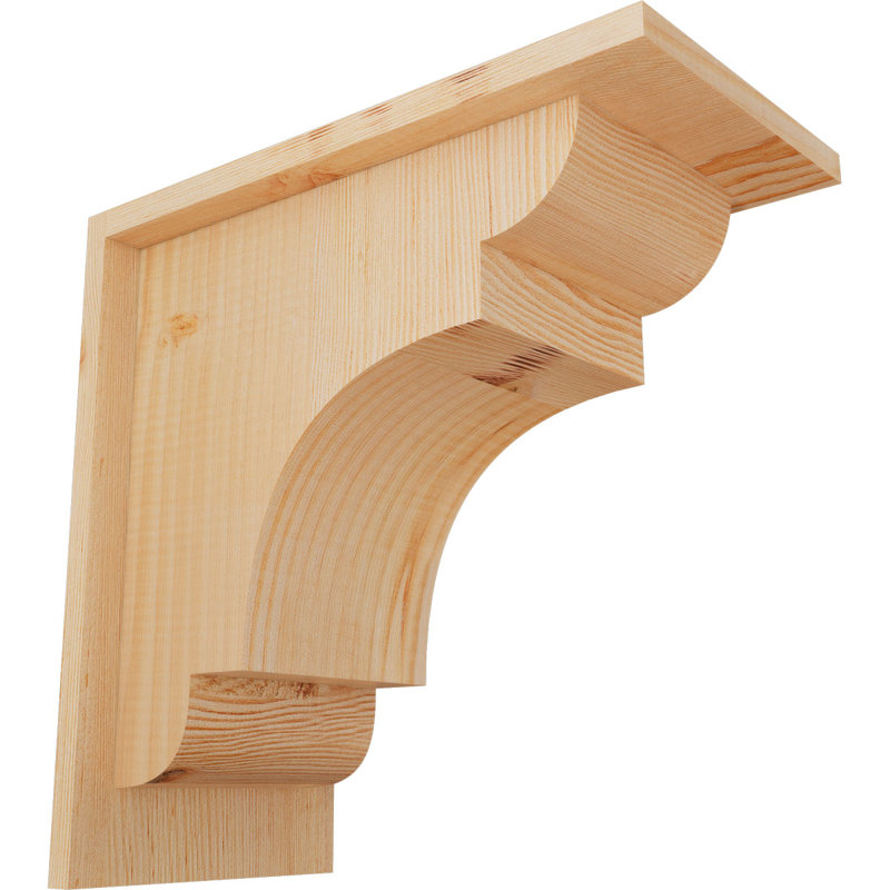 New Brighton Corbel avec plaque arrière, H 14 po x l 7,5 po x P 14 po, Sapin de Douglas, Lisse