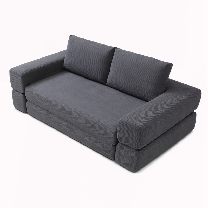 Canapé-lit pliant Corduroy, Gris