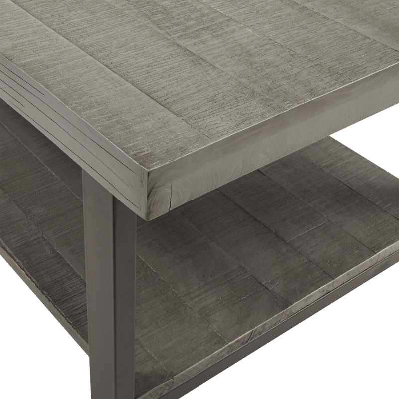 Hayles Solid Wood Top Coffee Table, Gray