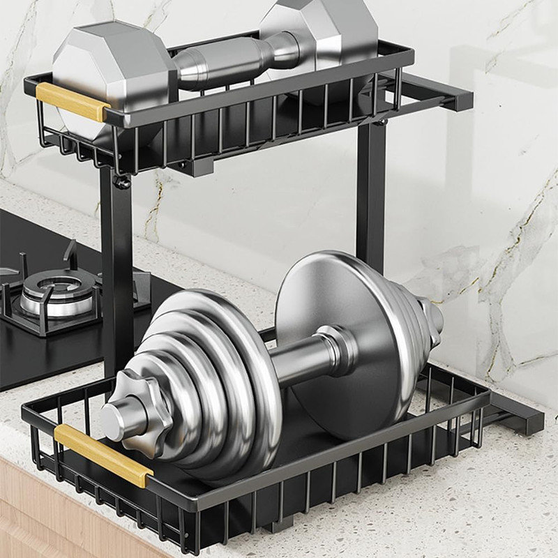 Under Sink Organizer,Pull Out Cabinet Organizer 2 Tier Slide Out Sink Shelf, Carbon Steel Under Sink Storage For Kitchen Bathroom Cabinet