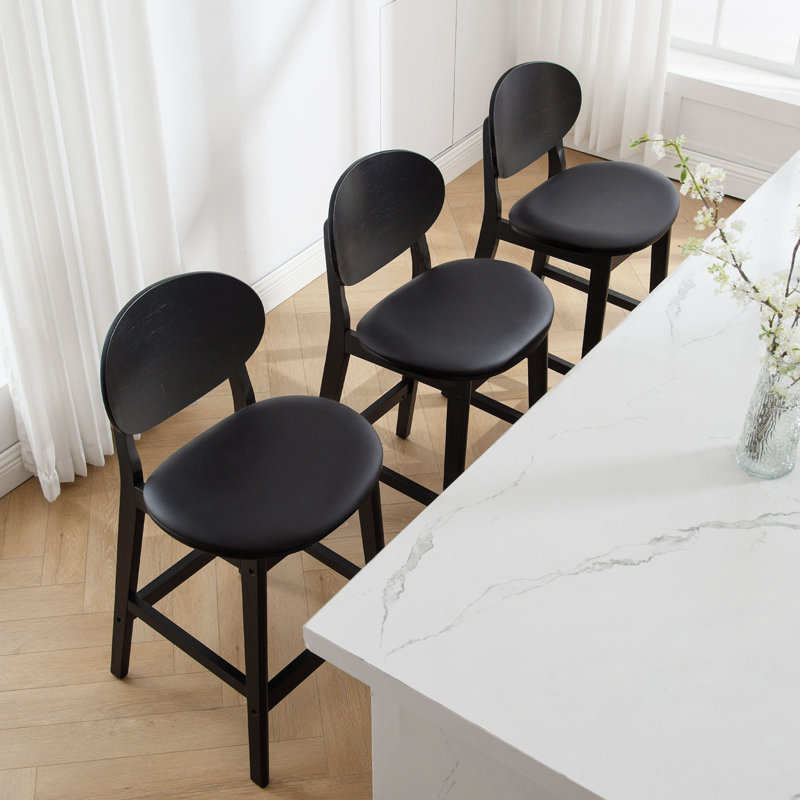 Tabouret de bar 26 po, Noir, 3