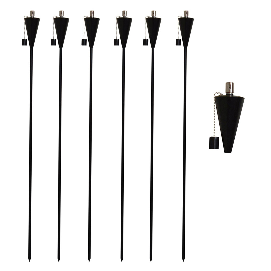 Harbour Housewares - 6x Garden Flame Torches - Metal Cone Design