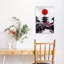 Reproduction d'art contemporain de la pagode de Kyoto, soleil rouge-977389995