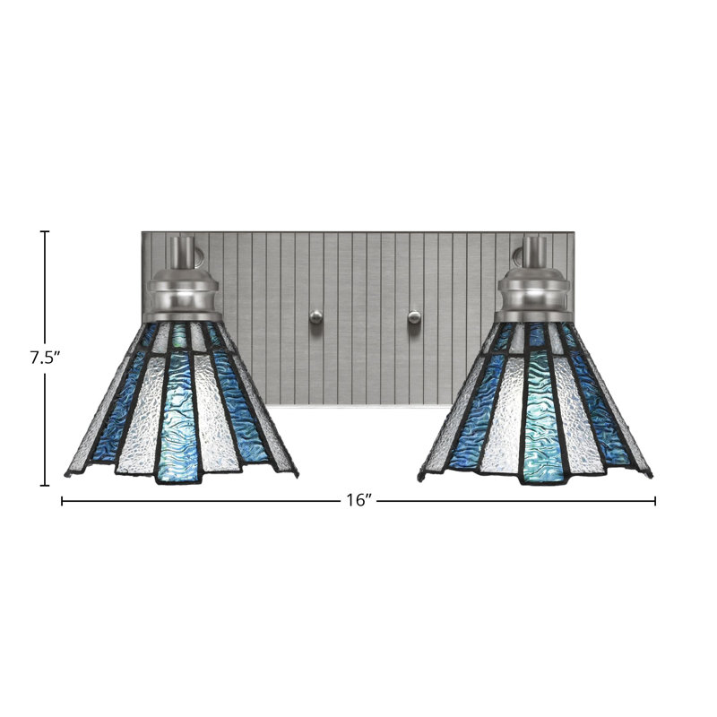 Éclairage pour meuble-lavabo à 2 lumières Jarelly, Nickel brossé