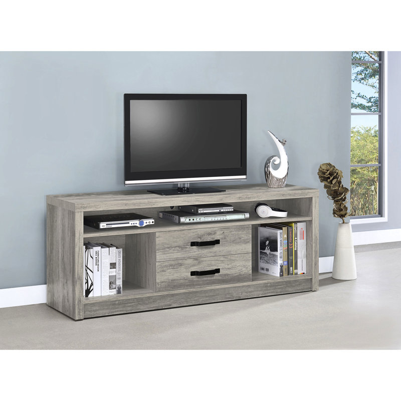 Meuble télé 2 tiroirs gris Driftwood