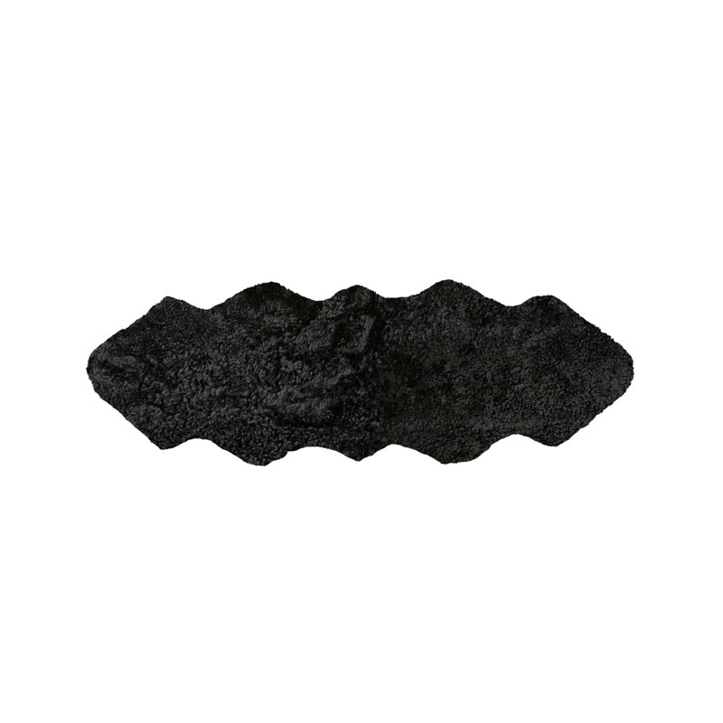  Tapis en peau de mouton bouclé Premium noir, Black