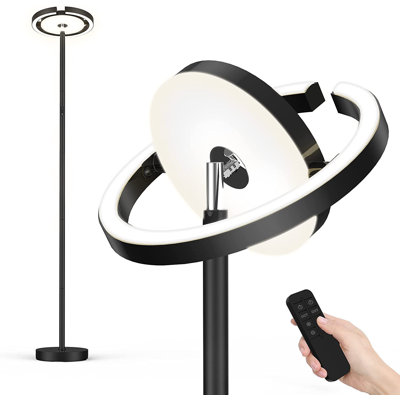 Lampe torchère sur pied moderne en acier à DEL 68,5 po avec télécommande tactile et tactile Desborough