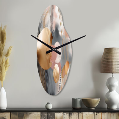 Horloges murales incurvées en marbre, formes douces de formes et lignes de marbre I - marbre