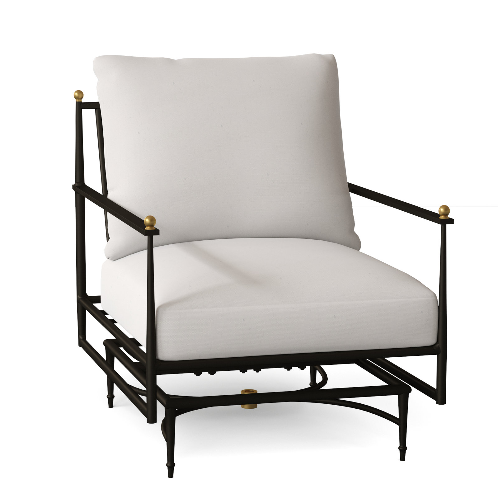 Roma Wrought Aluminum Outdoor Spring Lounge Chair, Welt, Perigold Posh Sky, Dream