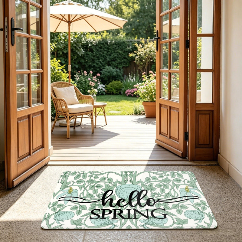 Tapis vert vintage pour porte d'entrée 24 "x 36", Morris