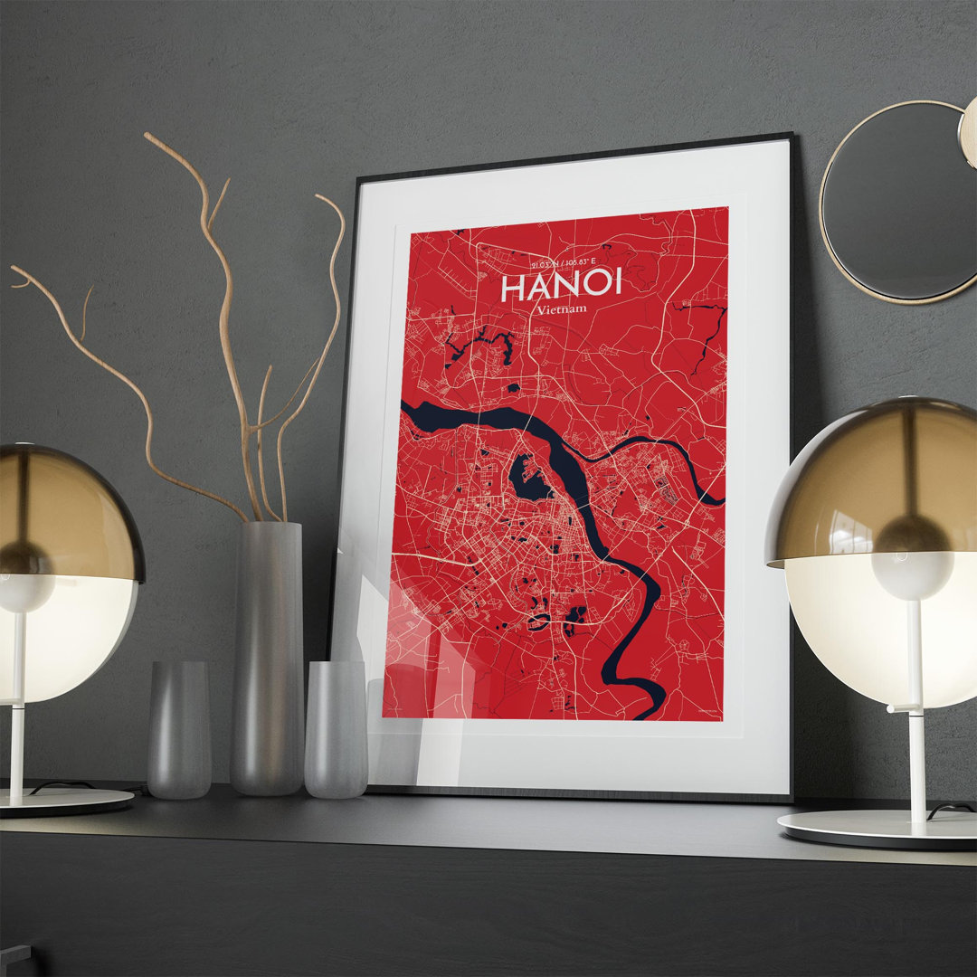 Hanoi City Map In Nautical - No Frame Print