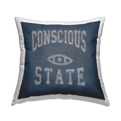 Conscious State Varsity Style Outdoor Printed Pillow by Higher Learning/Life Is High