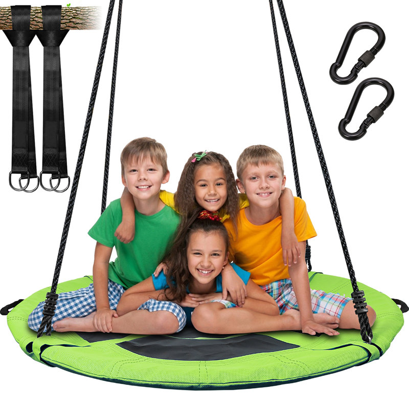 Trekassy 40'' Green Waterproof Steel Frame Saucer Tree Swing