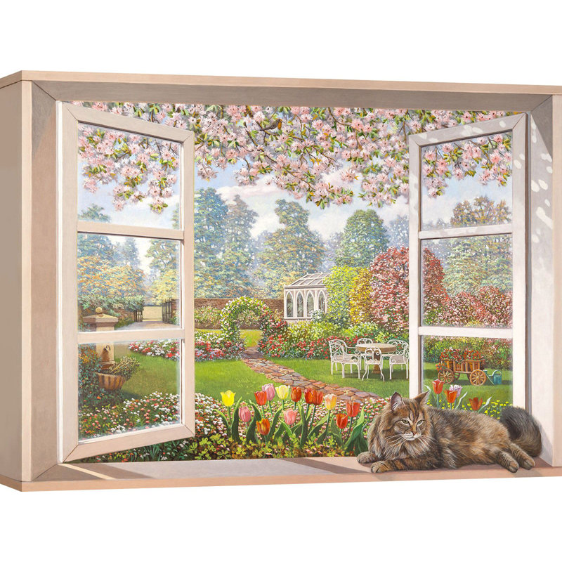 Italian Garden 1 Piece Wrapped Canvas Painting, 50cm H x 70cm W x 4cm D