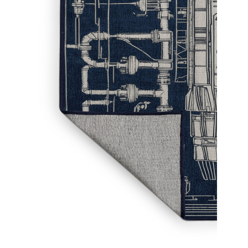 Tapis gris lavable à la machine, Carré 6 pi