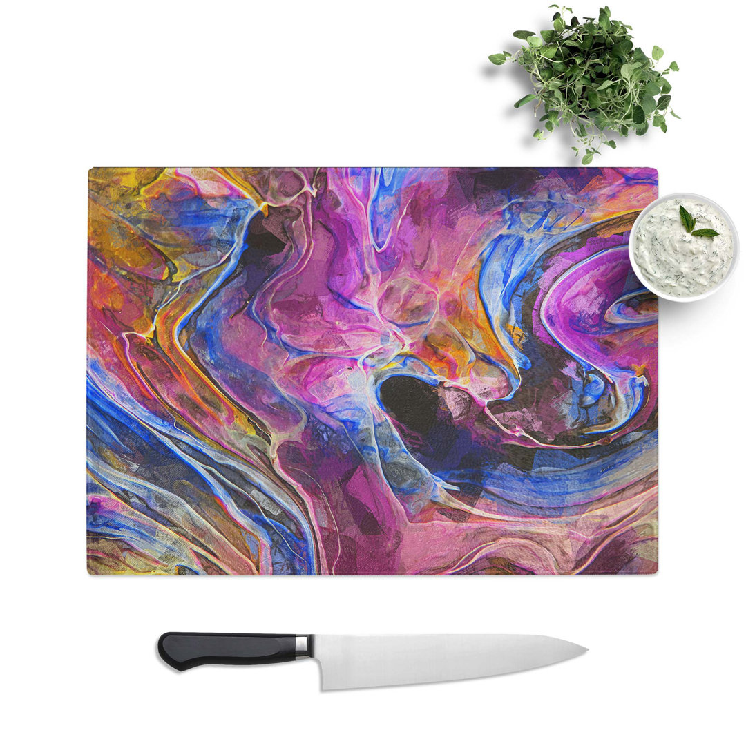 Tempered Glass World of Us in Abstract Chopping Board