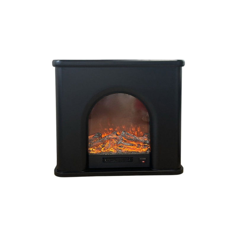 Black Manufactured Wood Electric Fireplace
