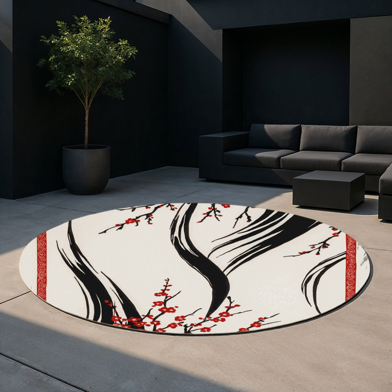 Gentle Tide Indoor And Outdoor Area Rug, Round 5'