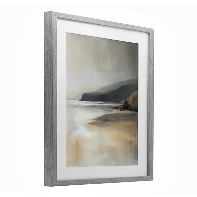 Reproduction sous verre encadrée Peachy Paynes Cove, conception par Walker Noble, Cadre de ferme gris, H 16 po x l 13 po