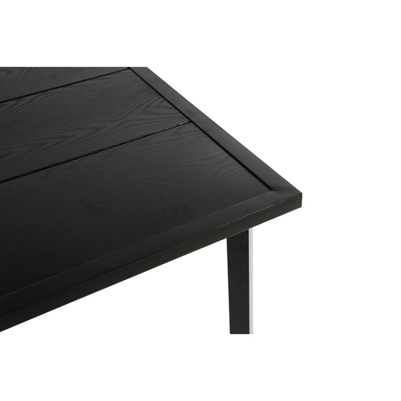 7 pièces de salle à manger de patio, table en acier facile d'entretien et coussins amovibles, brun / gris, chaises à coussins de conception moderne, brun / gris