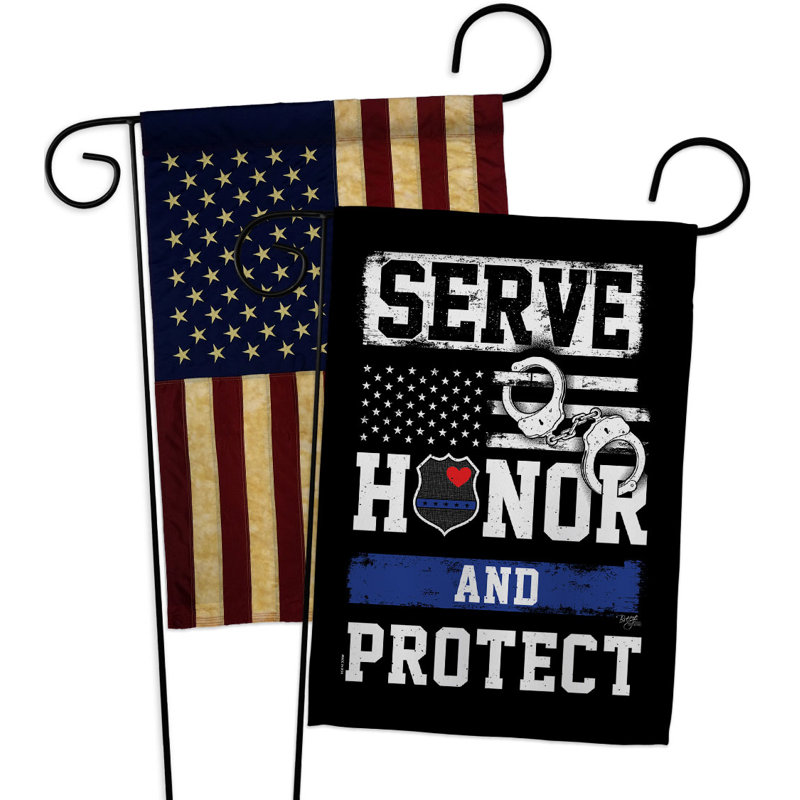 Drapeau de jardin en polyester 18 x 13 po Serve Honor