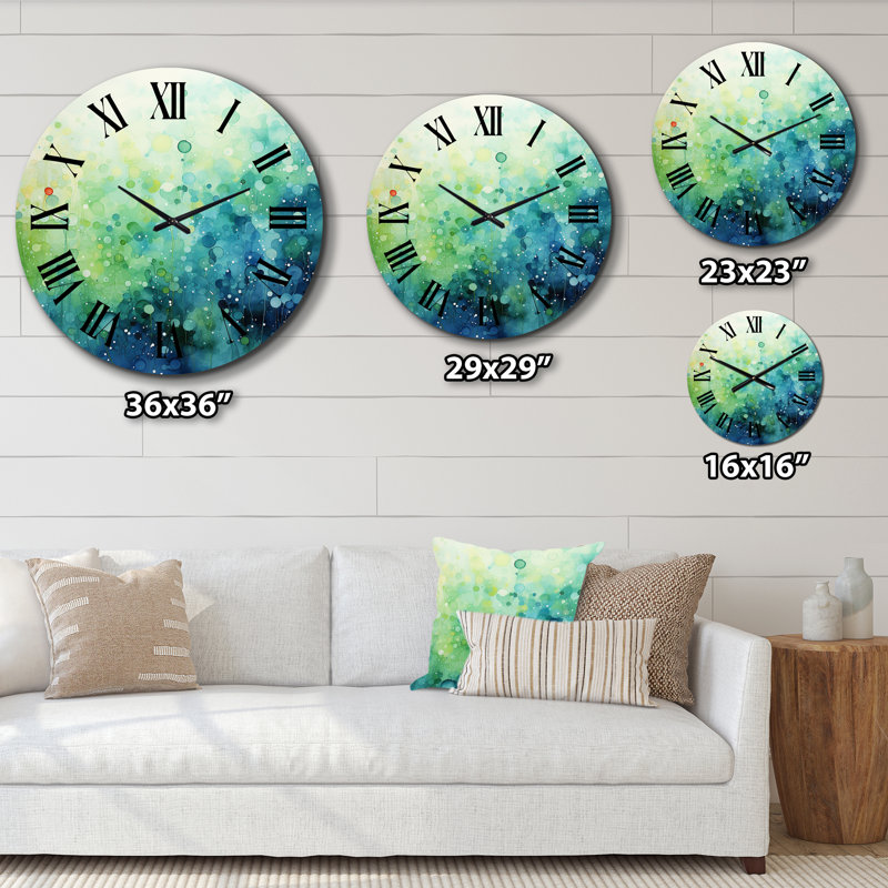 Chauncie - Horloge murale paysage abstrait, Moyenne