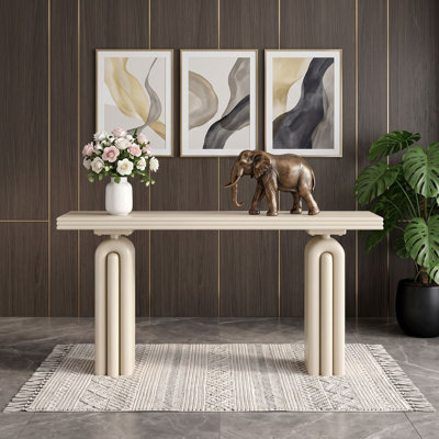 Console en bois avec repose-pieds sécuritaire