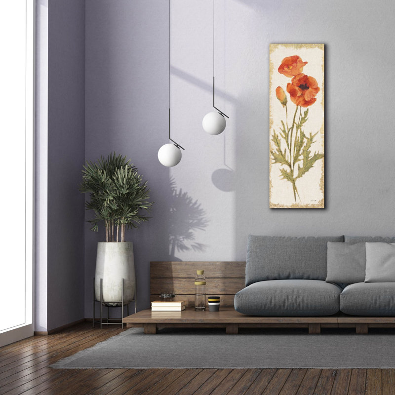 «Poppy Panel Light» par Cheri Blum, art mural sur toile, H 60 po x l 20 po x P 1,5 po