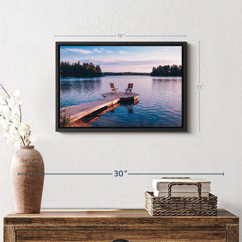 Lake Dock Chairs, reproduction sur toile, H 13 po x l 19 po